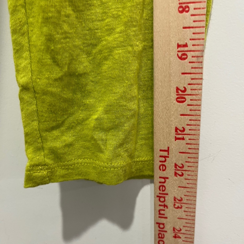 Eileen Fisher Lime Green Slub Knit Long Sleeve Crew Neck Top XL - Picture 4 of 6